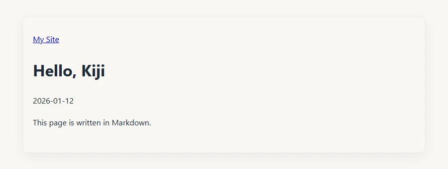 Markdown post with its publication date