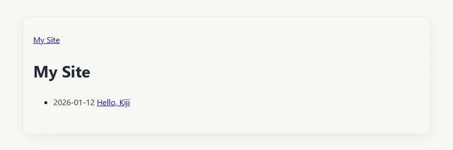 Post list on the home page